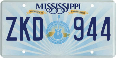 MS license plate ZKD944
