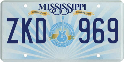 MS license plate ZKD969