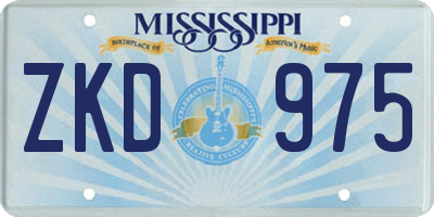 MS license plate ZKD975
