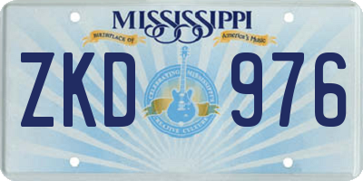 MS license plate ZKD976