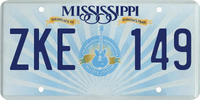 MS license plate ZKE149