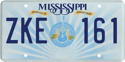 MS license plate ZKE161
