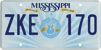MS license plate ZKE170