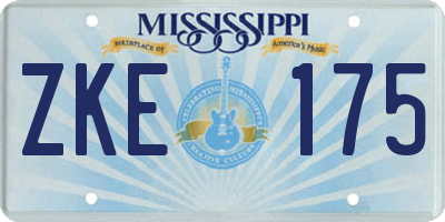 MS license plate ZKE175