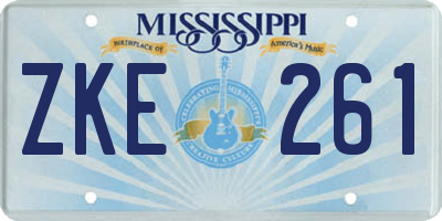 MS license plate ZKE261