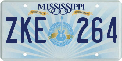 MS license plate ZKE264