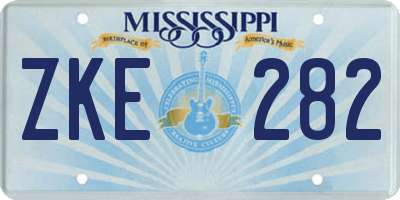 MS license plate ZKE282