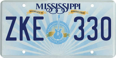 MS license plate ZKE330