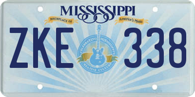 MS license plate ZKE338