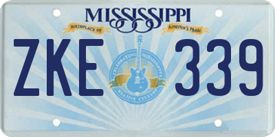 MS license plate ZKE339