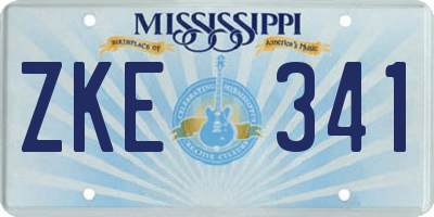 MS license plate ZKE341