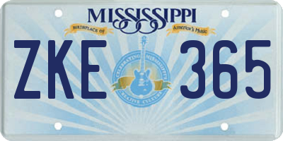 MS license plate ZKE365
