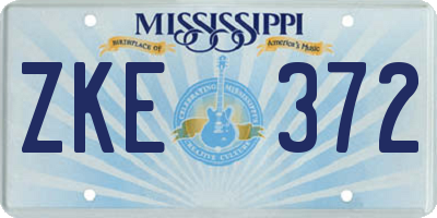 MS license plate ZKE372