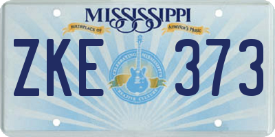 MS license plate ZKE373
