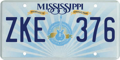 MS license plate ZKE376