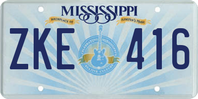 MS license plate ZKE416