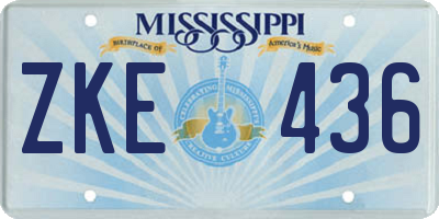 MS license plate ZKE436