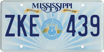 MS license plate ZKE439