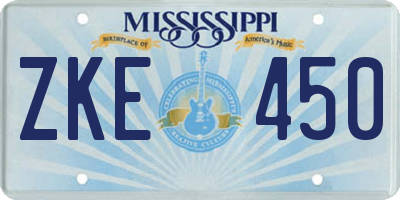 MS license plate ZKE450