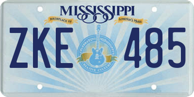 MS license plate ZKE485