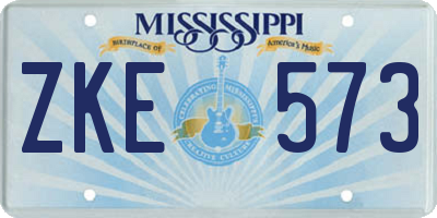 MS license plate ZKE573