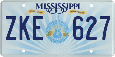MS license plate ZKE627