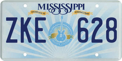 MS license plate ZKE628