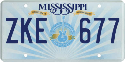 MS license plate ZKE677