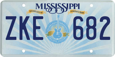 MS license plate ZKE682
