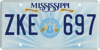 MS license plate ZKE697