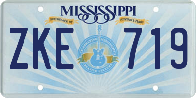 MS license plate ZKE719