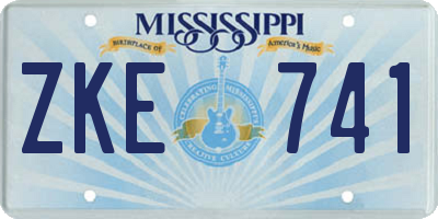 MS license plate ZKE741