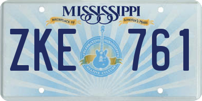 MS license plate ZKE761