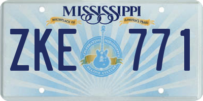 MS license plate ZKE771