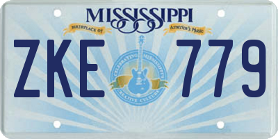 MS license plate ZKE779