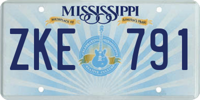 MS license plate ZKE791