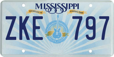 MS license plate ZKE797