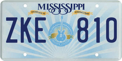 MS license plate ZKE810