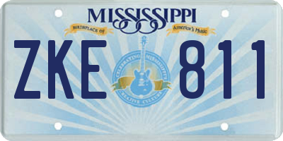 MS license plate ZKE811