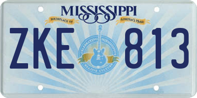 MS license plate ZKE813