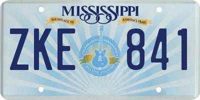MS license plate ZKE841