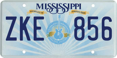 MS license plate ZKE856