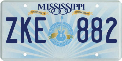 MS license plate ZKE882