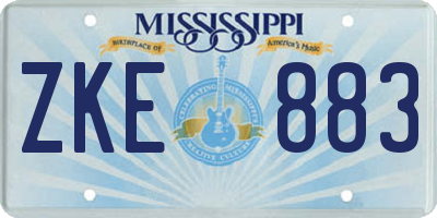 MS license plate ZKE883