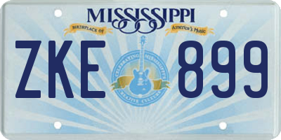 MS license plate ZKE899