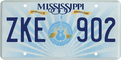 MS license plate ZKE902