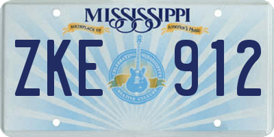 MS license plate ZKE912
