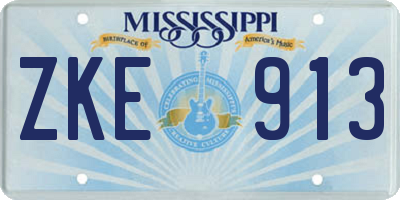 MS license plate ZKE913
