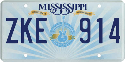MS license plate ZKE914