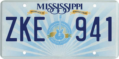 MS license plate ZKE941